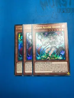 YUGIOH 3x Ultra Rare Chaos Allure Queen MP25-EN242 1st Edition - Image 1
