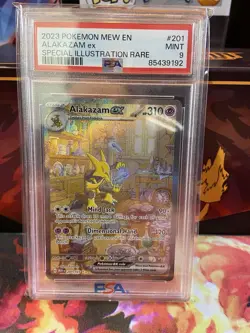 2023 POKEMON MEW EN-151 SPECIAL ILLUSTRATION RARE #201 ALAKAZAM EX PSA 9 - Image 1