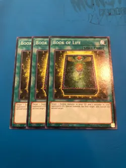 YUGIOH 3x Common Book Of Life SR07-EN027 1st Edition - Image 1