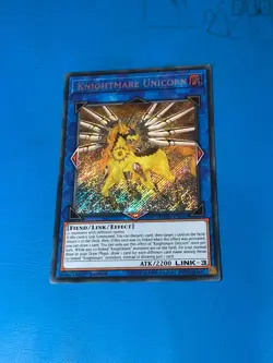 YUGIOH Secret Rare Knightmare Unicorn FLOD-EN047 1st Edition PLAYED - Image 1