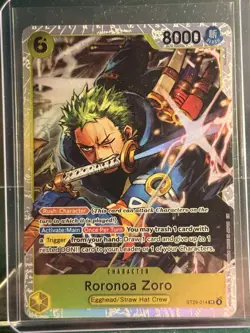 One Piece CCG Roronoa Zoro ST29-014 Egghead SR Rush 8000 Power English Card - Image 1