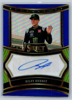 Riley Herbst S-RHT 2025 Select #/99 Signatures Blue Prizms 23XI Racing Card - Image 1