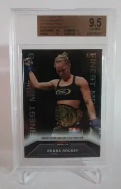 2013 Topps Finest UFC Ronda Rousey RC /8 Rookie Card Octafractor SSP BGS 9.5 GEM - Image 1