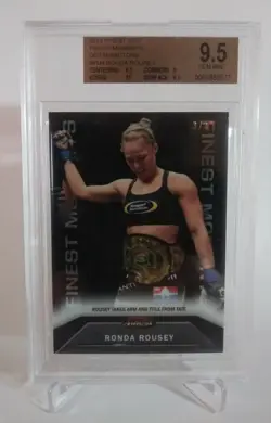2013 Topps Finest UFC Ronda Rousey RC /8 Rookie Card Octafractor SSP BGS 9.5 GEM - Image 3