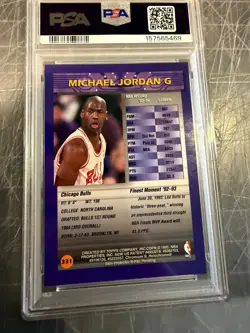 1994 FINEST #331 WITH COATING MICHAEL JORDAN BULLS BASKETBALL CARD PSA 10 GEM - Image 2