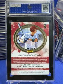 2018 Diamond Kings Shohei Ohtani #76 Facing Right Rookie Card ISA 10 GEM MINT - Image 2