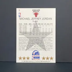Michael Jordan 1990-91 NBA Hoops All-Star Weekend Miami Basketball Card #5 - Image 2