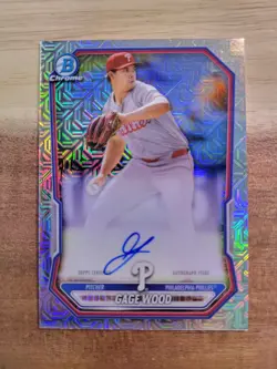 Topps 2026 Bowman Chrome/2025 Panini Prospect Gage Wood Auto 1st Bowman 3-Card - Image 2