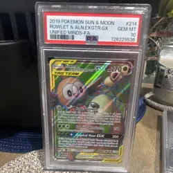 The Pokemon Company Pokemon TCG Rowlet & Alolan Exeggutor GX 214/236 PSA 10 - Image 1