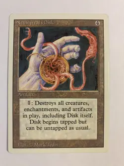 1X NM/SP MTG Magic The Gathering Nevinyrral's Disk Revised Edition Rare Card - Image 1