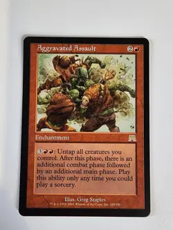 Mtg NM Aggravated Assault Onslaught Regular. Clean Pack Fresh. - Image 1