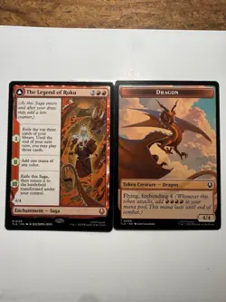 The Legend of Roku Avatar: The Last Airbender MTG Card W Dragon Token. LP - Image 1