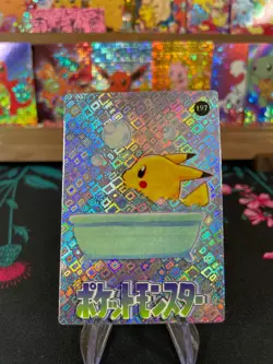 ⚡Pikachu Bubble Bath #196 Pokemon Vintage Prism Vending Sticker NM US SELLER⚡ - Image 1