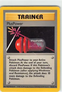 PlusPower 84/102 Uncommon Base Set Unlimited Pokemon MP Kinebuchi - Image 1