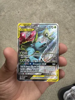 Pokemon TCG Celebi & Venusaur GX SM167 Sun & Moon Promo Tag Team Holo Ultra Rare - Image 1