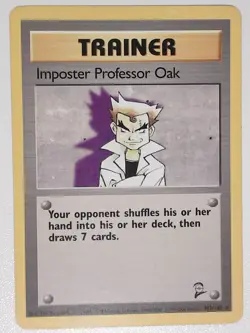 Imposter Professor Oak 102/130 Rare Base Set 2 Pokemon Lightly Played - Image 1
