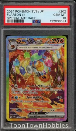 PSA 10 Pokemon - Flareon ex 202/187 Alt Art - Japanese Terastal Festival - Image 1