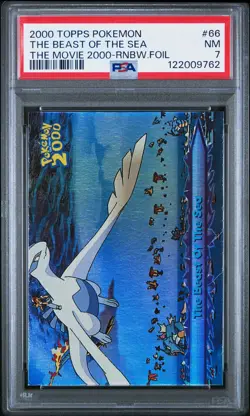 2000 TOPPS POKEMON THE MOVIE 2000 RAINBOW FOIL #66 THE BEAST OF THE SEA PSA 7 - Image 1