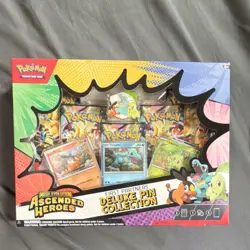 Pokemon TCG Mega Evolution Ascended Heroes Deluxe Pin Collection, Chikorita, Te… - Image 1