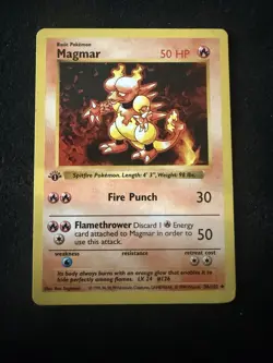 Magmar 36/102 1st Edition WOTC Base Set Shadowless 1999 WOTC Pokemon LP - Image 1