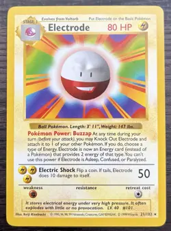 Shadowless Electrode 021/102 Pokemon TCG WOTC Base Set MINT - Image 1