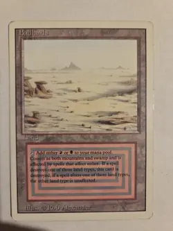 MtG Magic the Gathering Revised 1994 Edition Badlands Dual Land Lightly played - Image 1