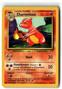 Charmeleon ⭐ 24/102 Uncommon Base Set Vintage WOTC Unlimited 1999 Pokemon NM - Image 1