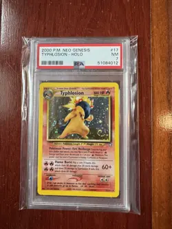 2000 POKEMON NEO GENESIS #17 TYPHLOSION-HOLO PSA 7 W Swirl NICE - Image 1