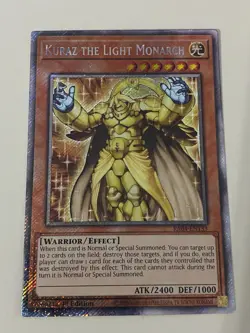 Yugioh Kuraz the Light Monarch x 3 - 1st Platinum Secret Rare NM - Free Holo - Image 2