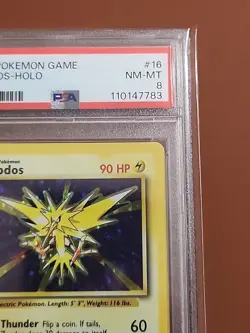 1999 Pokemon Zapdos #16 Holo Rare PSA 8 - Image 3