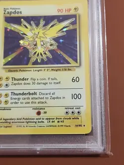 1999 Pokemon Zapdos #16 Holo Rare PSA 8 - Image 5