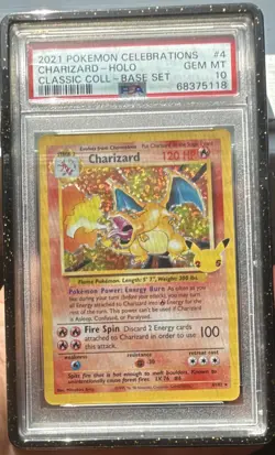 2021 Pokemon TCG Celebrations Classic Collection Charizard 4/102 Holo PSA 10 - Image 1