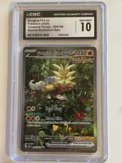 Pokemon Gouging Fire ex 204/162 SV05 Temporal Forces SIR Holo EN CGC 10 - Image 1
