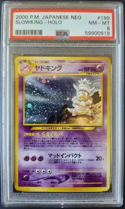 2000 Pokemon Japanese Neo Slowking-Holo PSA 8 - Image 1