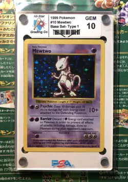 🔮 MEWTWO 👁 SHADOWLESS GEM MINT 10 Base Set All-Star Pokemon Card History 102 - Image 1