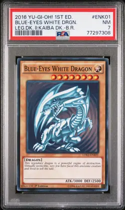 2016 YU-GI-OH! LEGEND DECK II #ENK01 BLUE-EYES WHITE DRAGON PSA 7 - Image 1