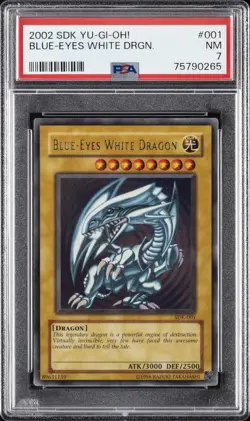 2002 YU-GI-OH! STARTER DECK: KAIBA #001 BLUE-EYES WHITE DRAGON PSA 7 - Image 1