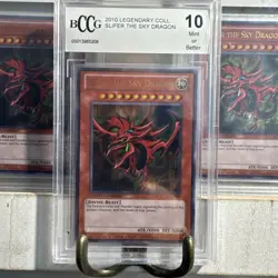 2010 Slifer The Sky Dragon Yugioh Legend Coll LC01-EN002 BCCG 10 Mint Lot Of 3 - Image 2