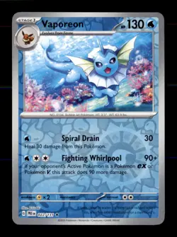 Vaporeon 022/131 Rare Prismatic Evolutions Pokemon Reverse Holo Near Mint - Image 1