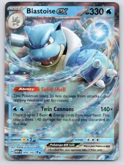 Blastoise ex 009/165 Double Rare 151 Pokemon Holo Near Mint - Image 1