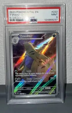 2023 Pokemon Tyranitar 222/193 Sv02: Paldea Evolved Holo PSA 9 *CASE CRACKS* - Image 3