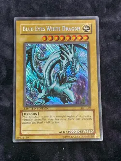 Yugioh! Blue-Eyes White Dragon BPT-003 Secret Rare Reverse Foil Error LP VLP - Image 1