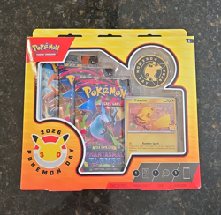 Pokemon TCG Pokemon Day 2026 Collection Box Pikachu Promo Card Coin 3 Boosters - Image 1