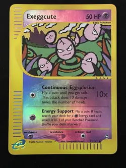 Pokemon TCG 2002 Aquapolis Exeggcute Card 77/147 Reverse Holo - Image 1