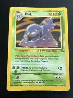 1999 Fossil Vintage Pokemon 2 Card Lot: Holo Muk 13/62 & Holo Magneton 11/62 - Image 2
