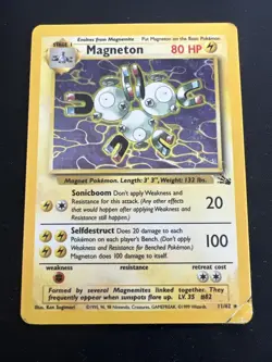 1999 Fossil Vintage Pokemon 2 Card Lot: Holo Muk 13/62 & Holo Magneton 11/62 - Image 4