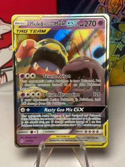 Pokemon Muk and Alolan Muk GX Unbroken Bonds Card 61/214 NM - Image 1