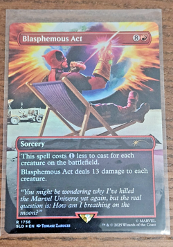 MTG PLAYING CARD Deadpool - Blasphemous Act 1756 (Rainbow Foil) Secret Lair Drop - Image 1