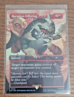 MTG PLAYING CARD Deadpool - Harmless Offering (Rainbow Foil) Secret Lair Drop NM - Image 1
