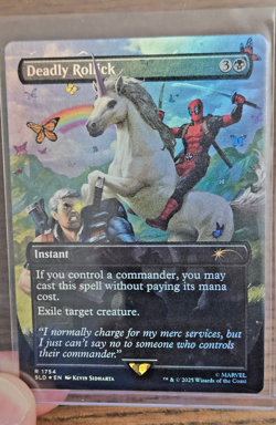 MTG PLAYING CARD Deadpool - Deadly Rollick (Rainbow Foil) - Secret Lair Drop NM - Image 1